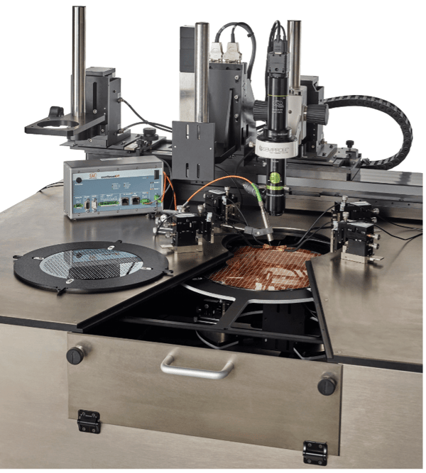 PS4L SA-12 Semiautomatic Double-Sided Probing (DSP) Optoelectronic Device Characterization System for testing 200 mm and 300 mm silicon photonic wafer