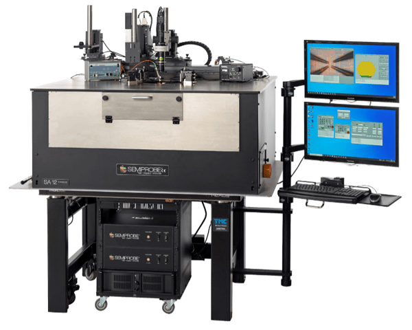 SemiProbe PS4L SA-12 Semiautomatic Double Sided Probing  Optoelectronic Device Characterization System configured to test silicon photonic wafers and die